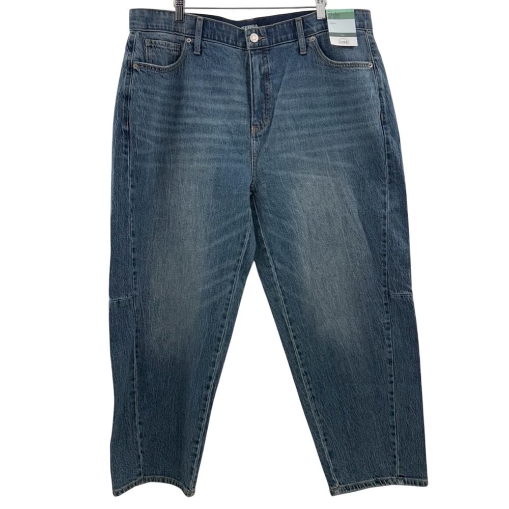 NWT Terra & Sky Plus High Rise Relaxed Fit Barrel Jeans Size 18W - Picture 2 of 14